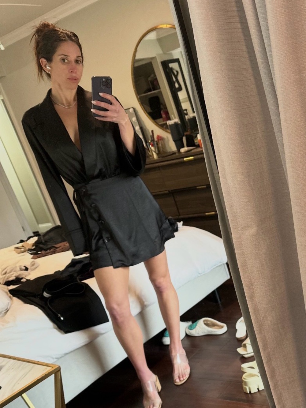 L'Academie Avena Mini Dress in Black